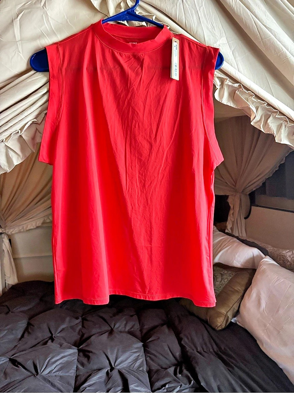 SKIMS Fits Everybody Mock Neck Tank Red XS